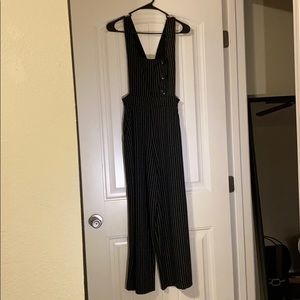 Striped urban outfitters jumpsuit